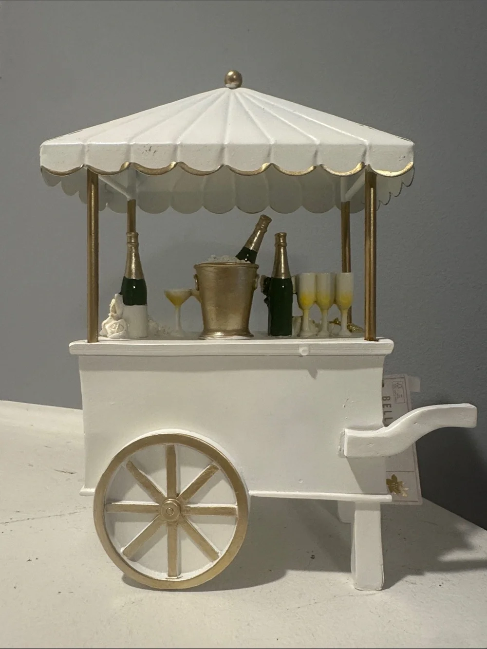 Champagne cart table decor